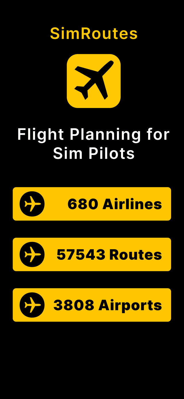 SimRoutes App Home Screen